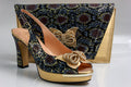 Gold Gala Double Platform Heels - Italian Women's Heels - Classic Shoes London