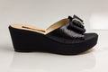Black Wedge Slippers - Italian Women's Slippers - Classic Shoes London