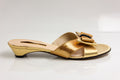 Gold Cross Bow Slippers - Italian Women's Slippers - Classic Shoes London