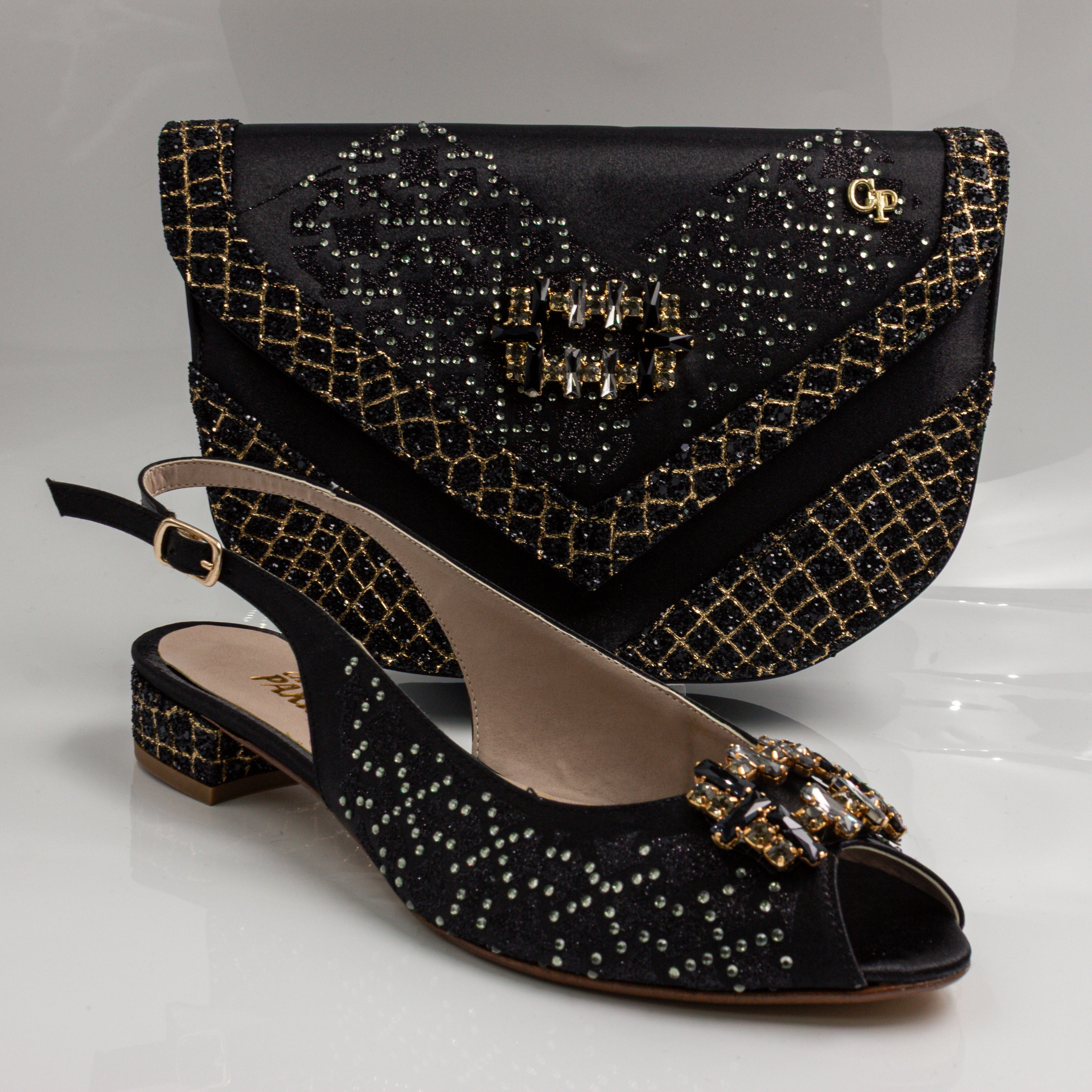 Black Glittered Mama Set