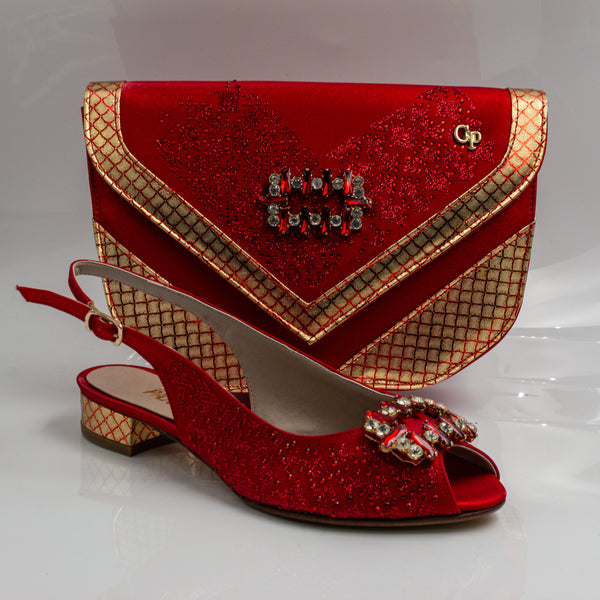 Red/Gold Square Ornament Mama Set