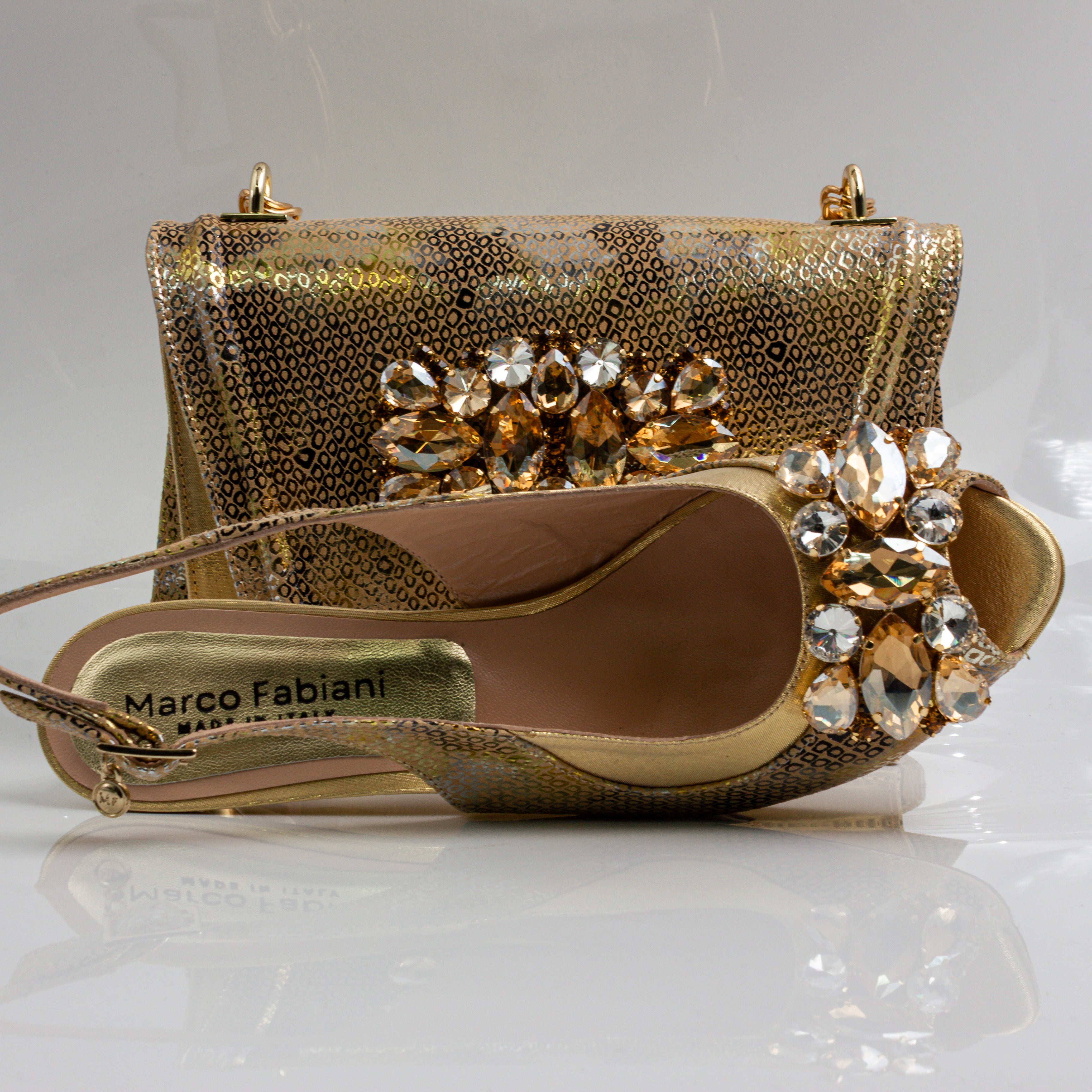 Gold Marcella Ornate Heel Set