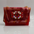 Red Marcella Ornate Heel Set - Italian Shoe and Bag Set - Classic Shoes London