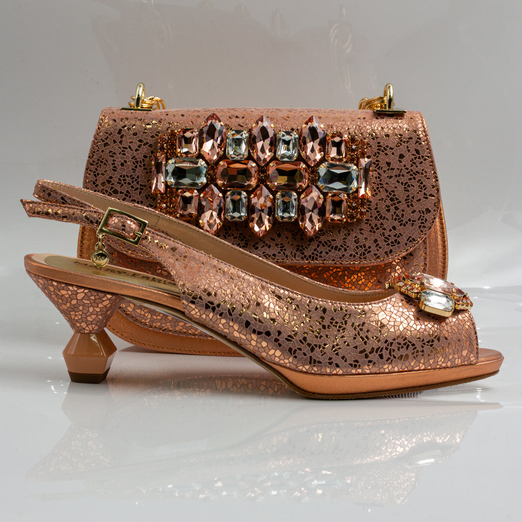 Rose Gold Terazzo Faceted Heel Set