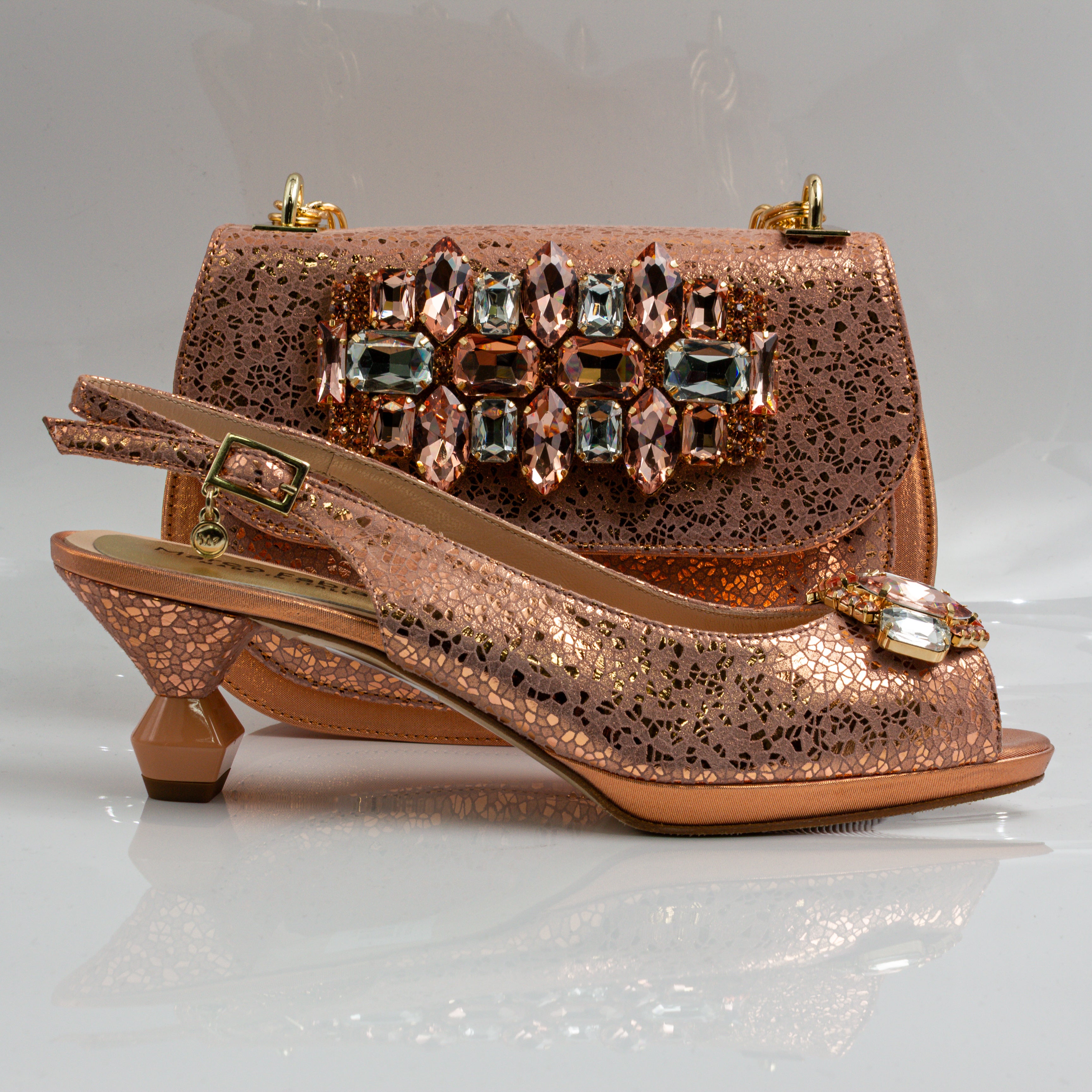 Rose Gold Terazzo Faceted Heel Set