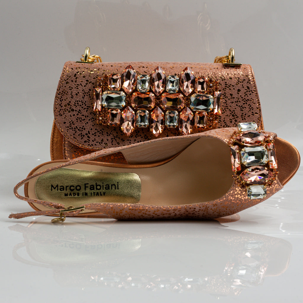 Rose Gold Terazzo Faceted Heel Set