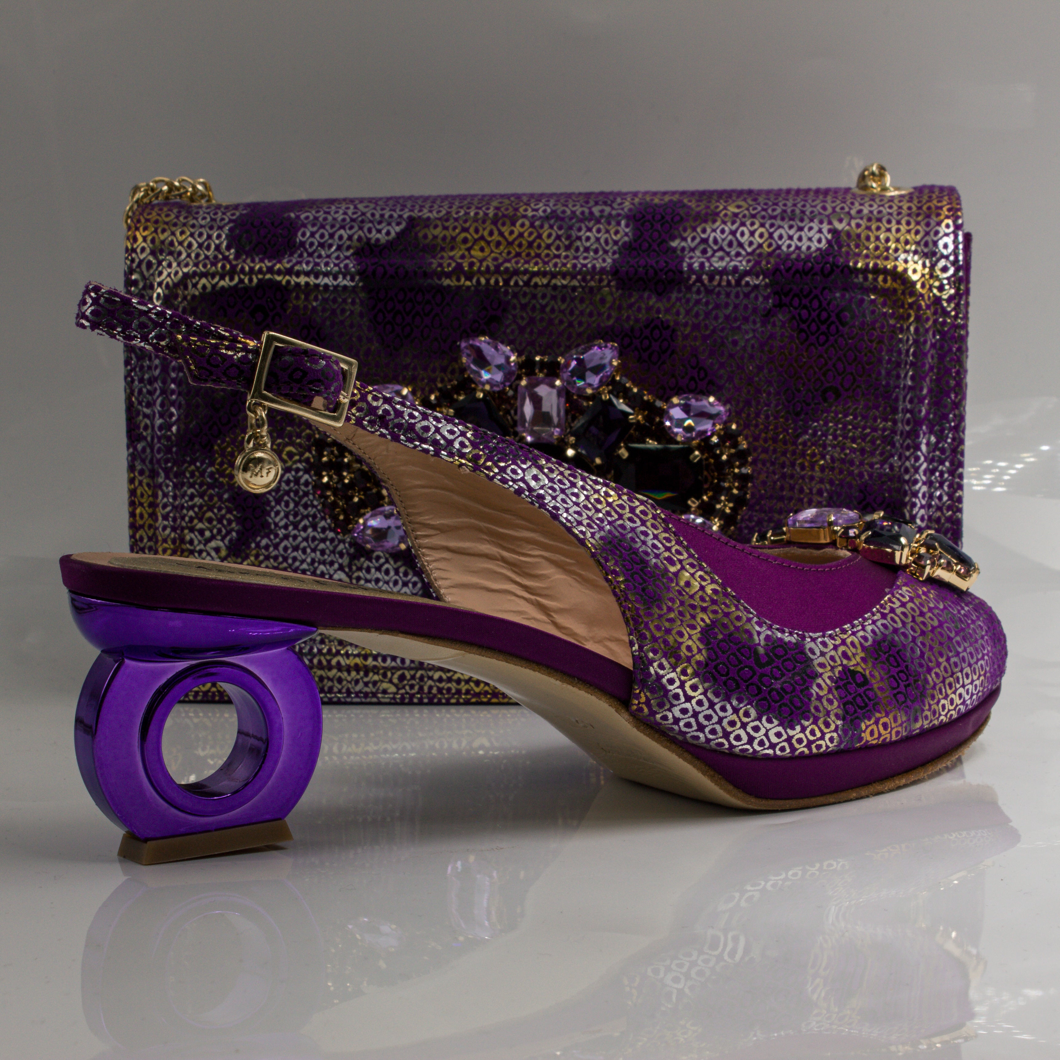 Purple Marcella Ornate Heel Set