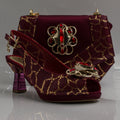 Burgundy Crackle Jewel Heel Set