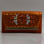 Burnt Orange Lorenza Jewel Heel Set - Italian Shoe and Bag Set - Classic Shoes London