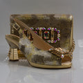 Gold Marcella Jewel Heel Set