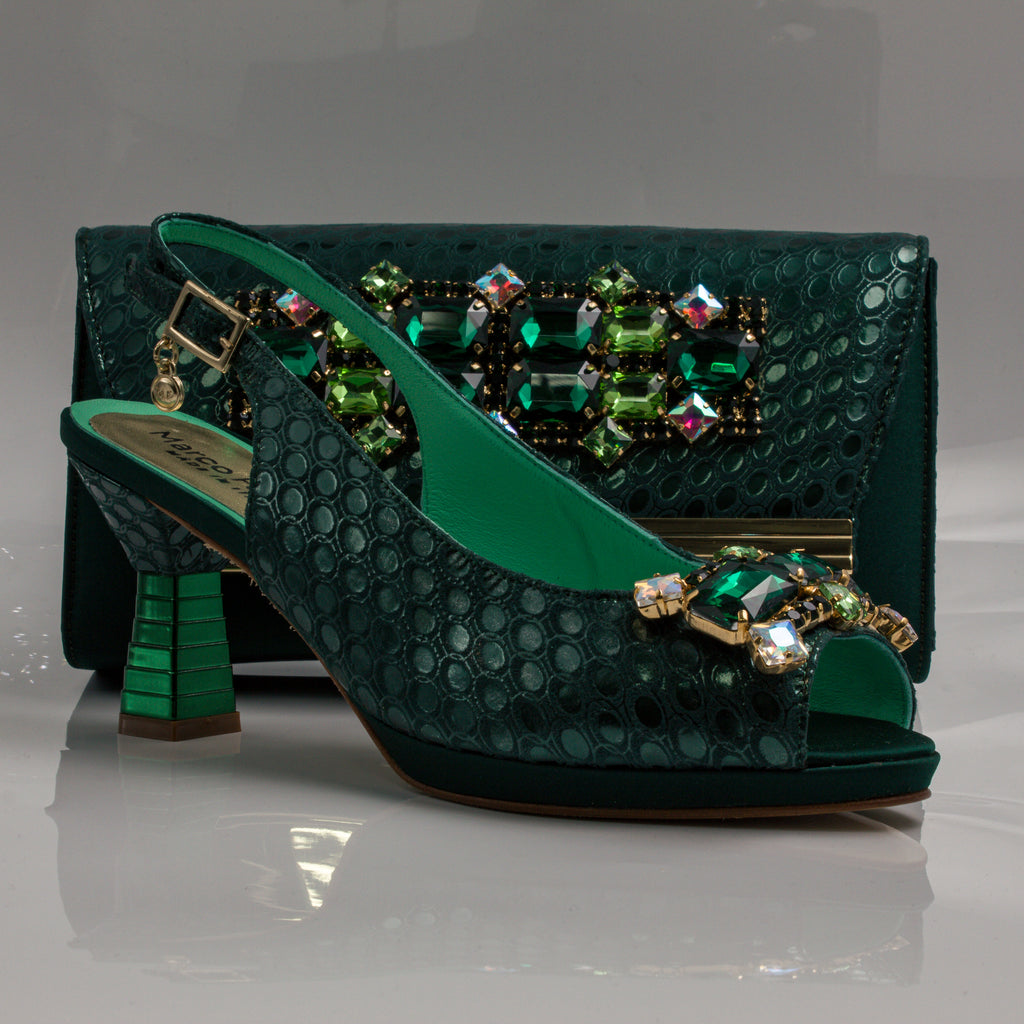 Emerald Green Lorenza Jewel Heel Set