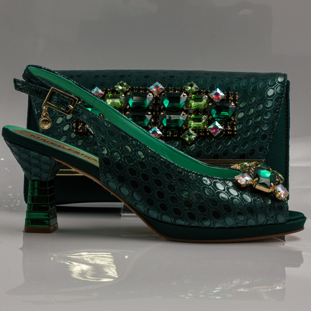 Emerald Green Lorenza Jewel Heel Set