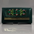 Emerald Green Lorenza Jewel Heel Set - Italian Shoe and Bag Set - Classic Shoes London