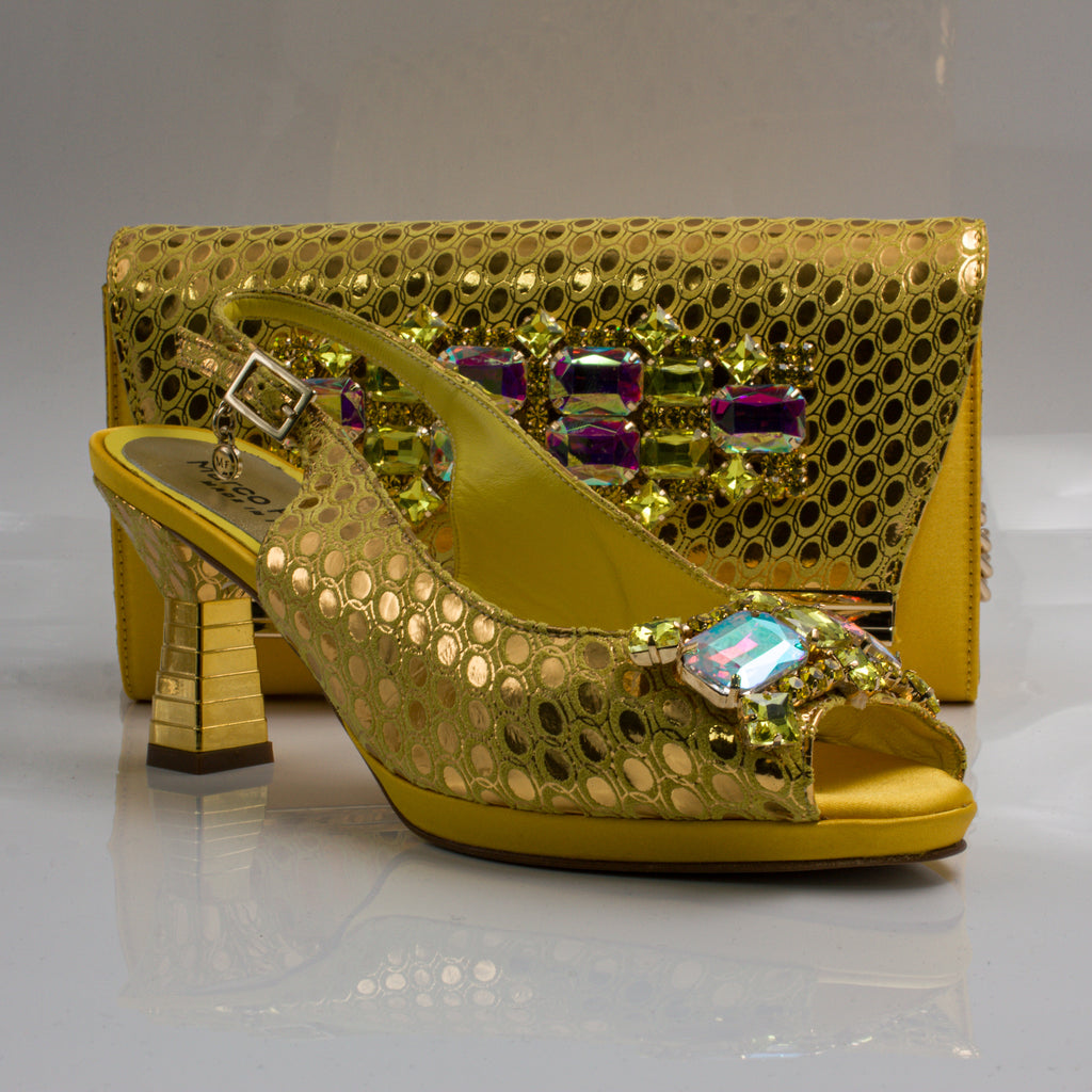 Yellow Lorenza Jewel Heel Set