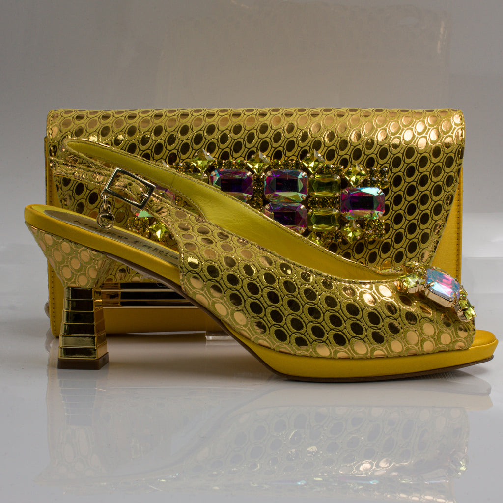 Yellow Lorenza Jewel Heel Set