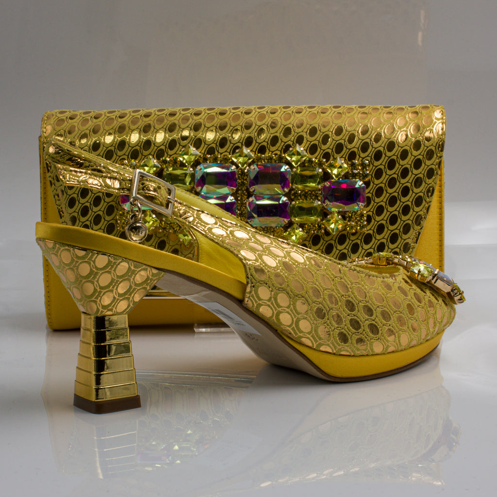 Yellow Lorenza Jewel Heel Set