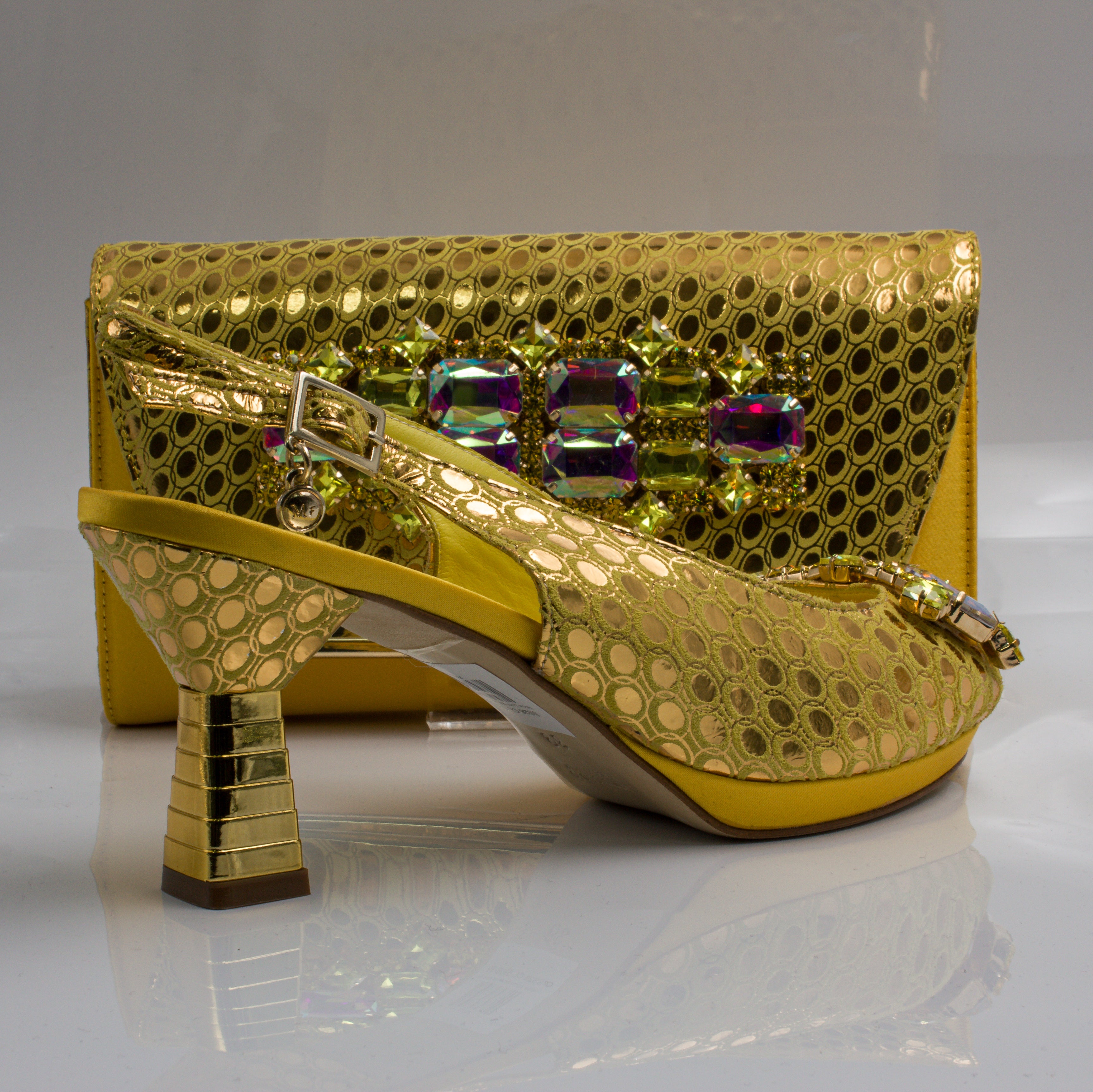 Yellow Lorenza Jewel Heel Set