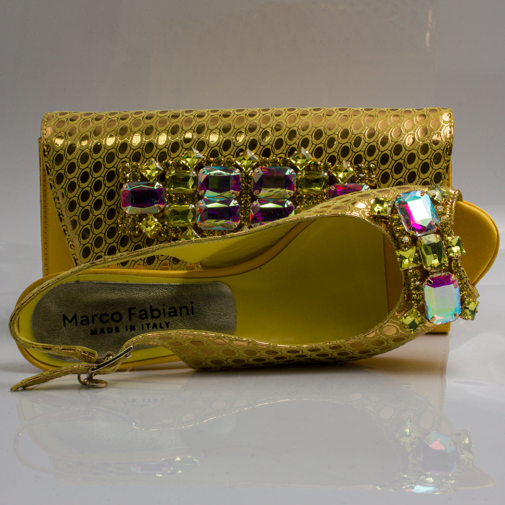 Yellow Lorenza Jewel Heel Set