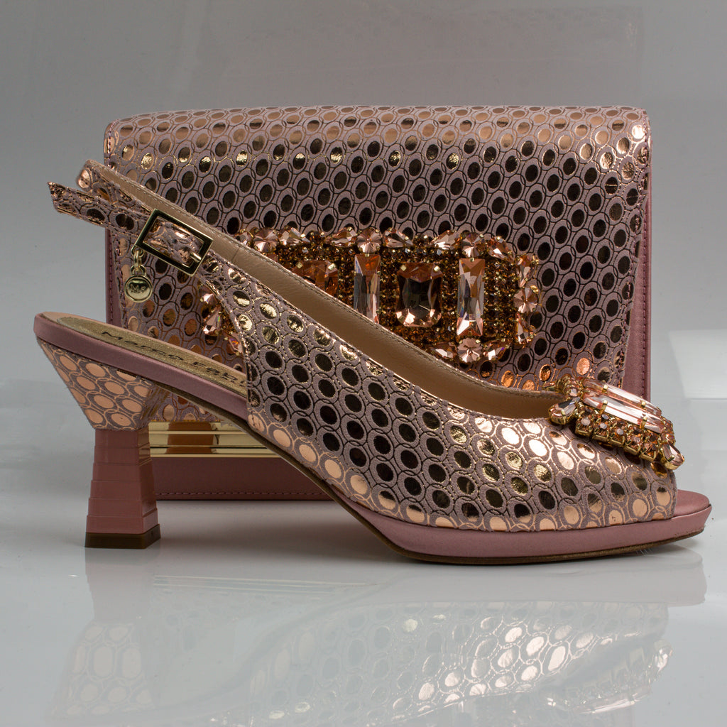 Peach Blush Lorenza Jewel Heel Set