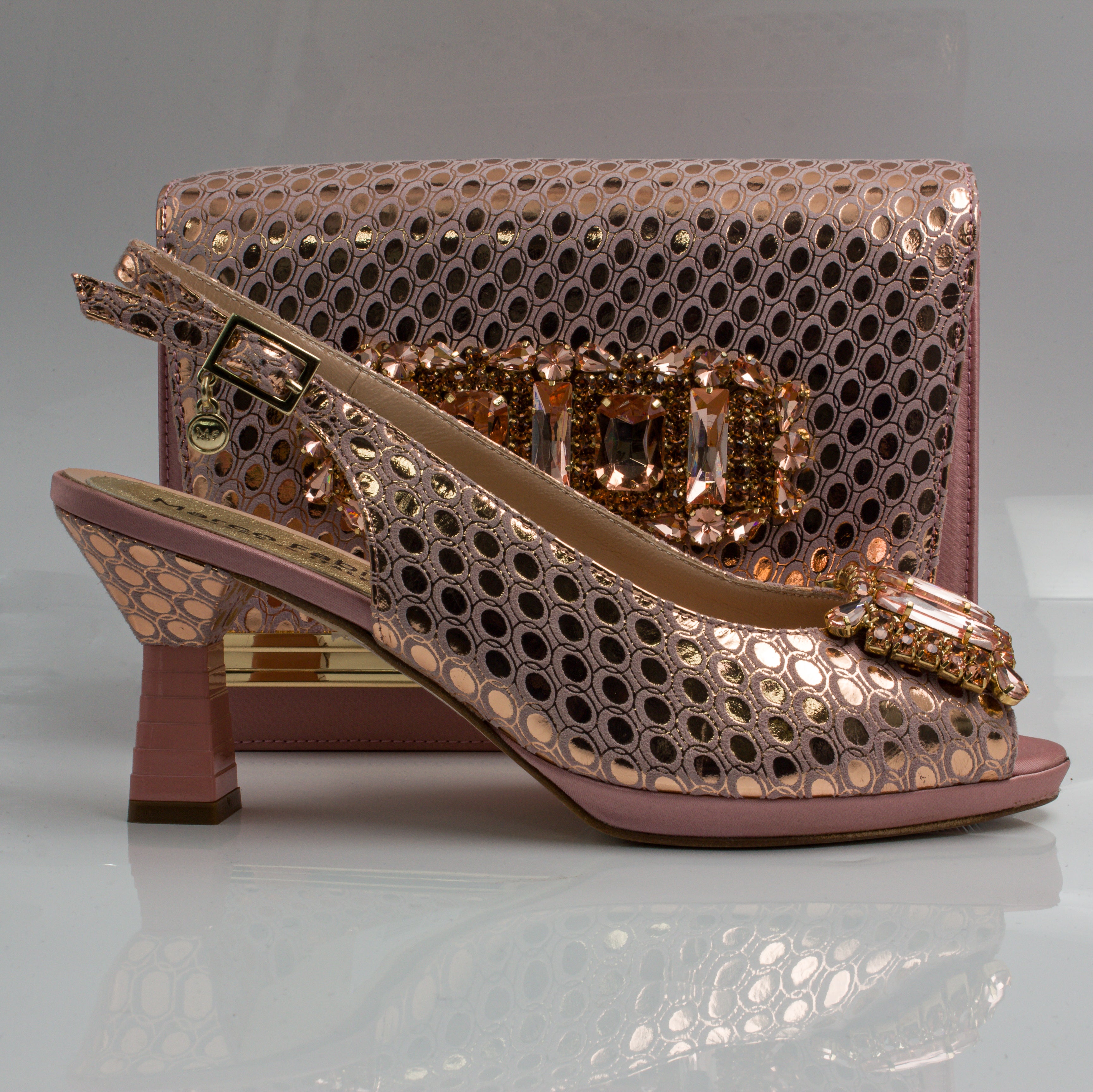 Peach Blush Lorenza Jewel Heel Set