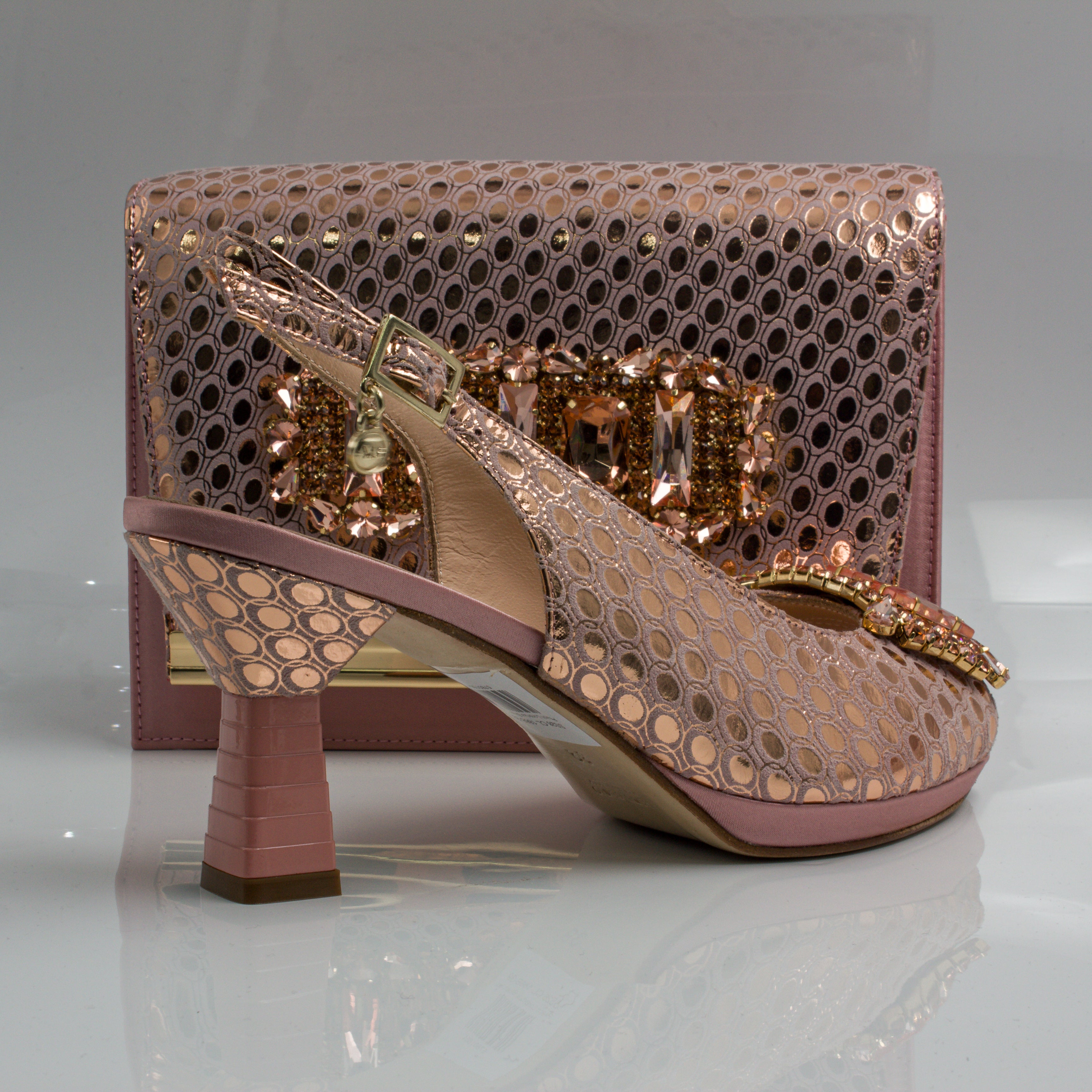 Peach Blush Lorenza Jewel Heel Set