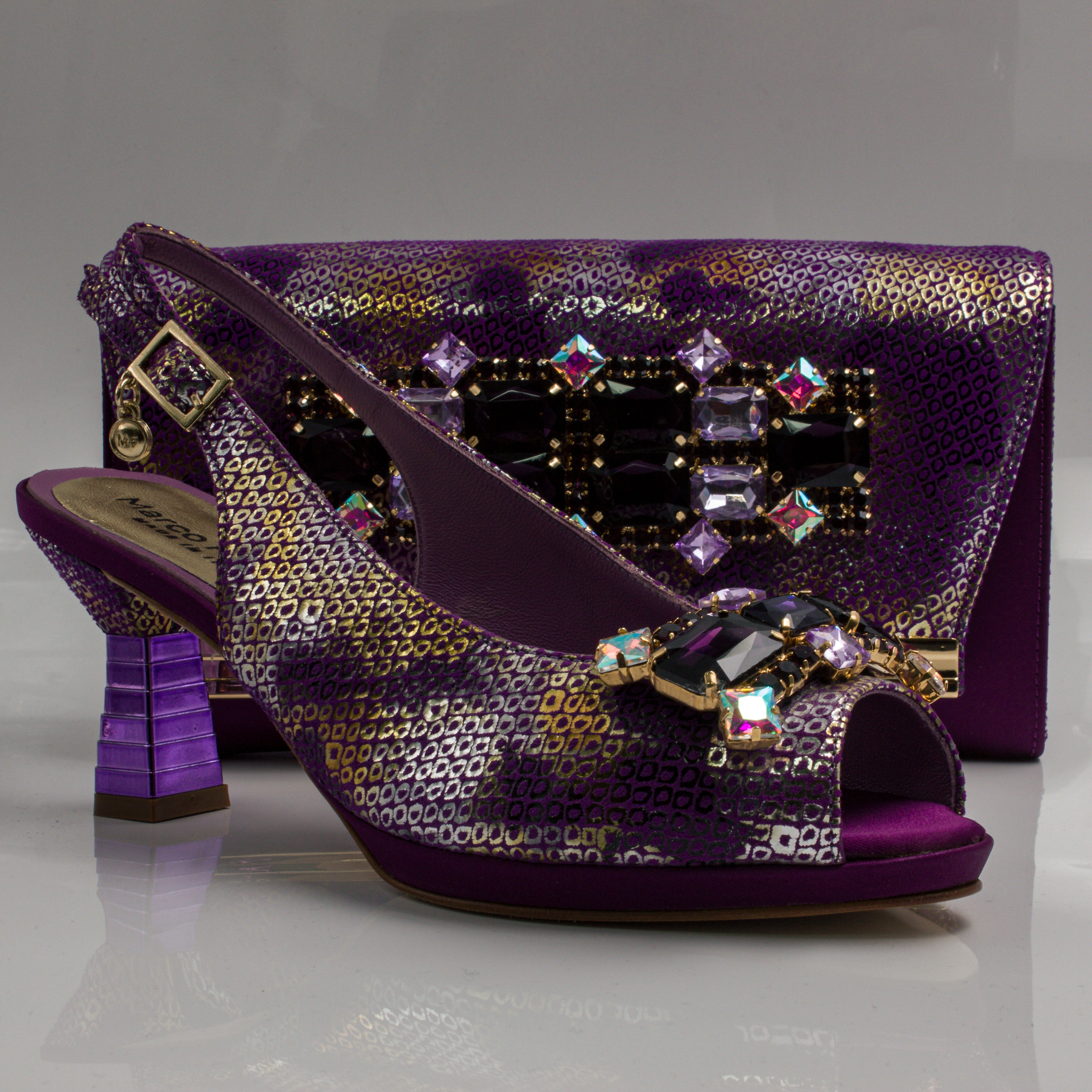 Purple Marcella Jewel Heel Set