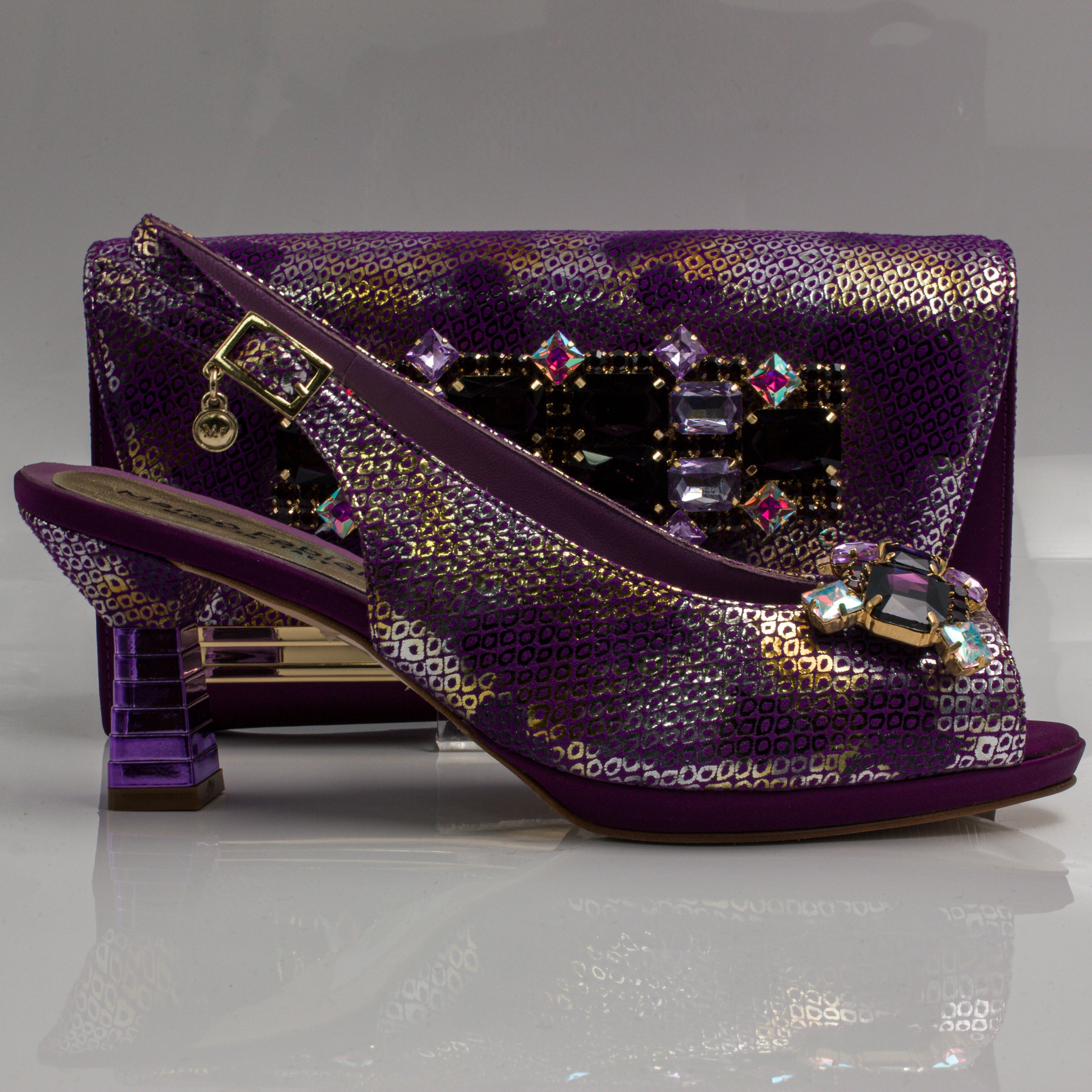 Purple Marcella Jewel Heel Set