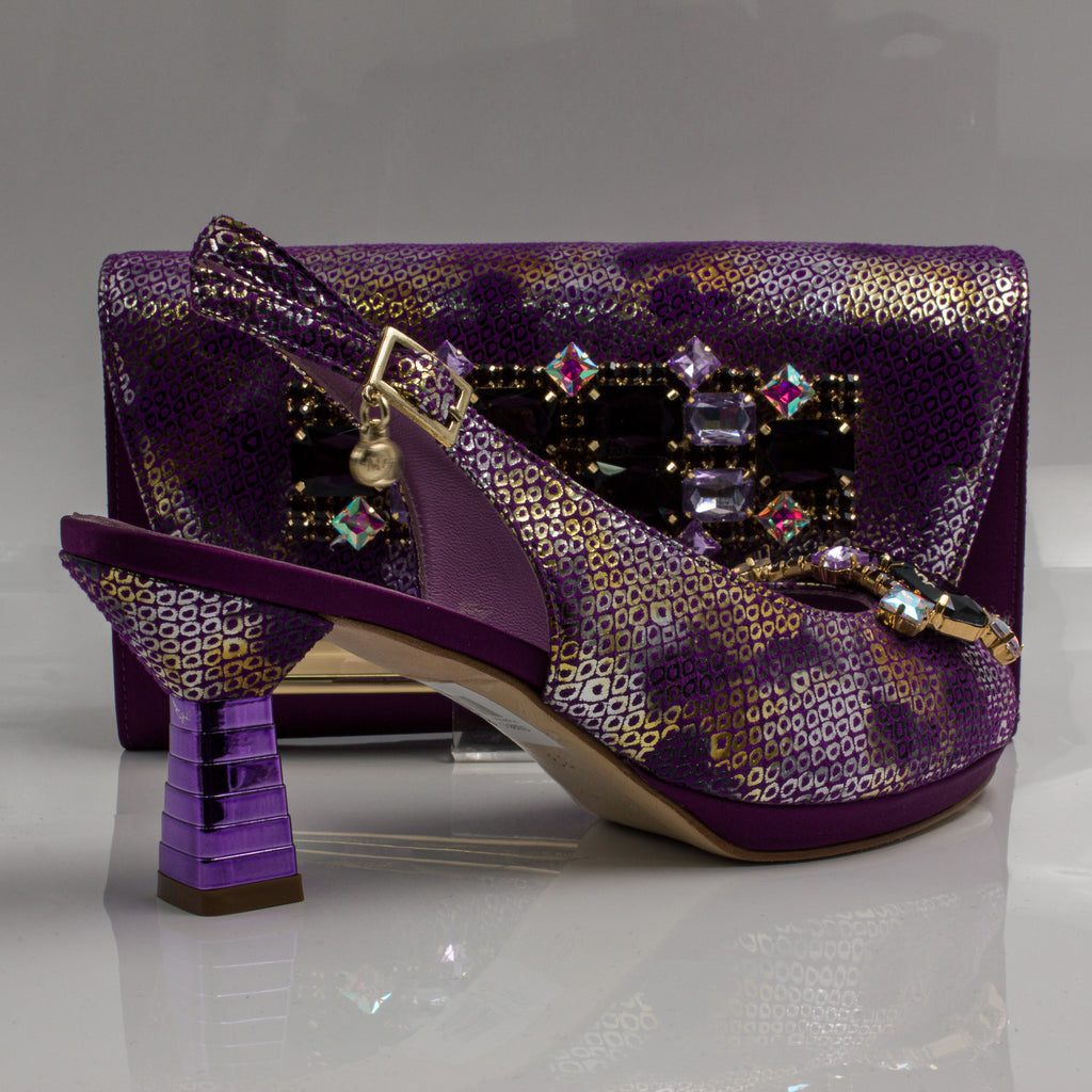 Purple Marcella Jewel Heel Set