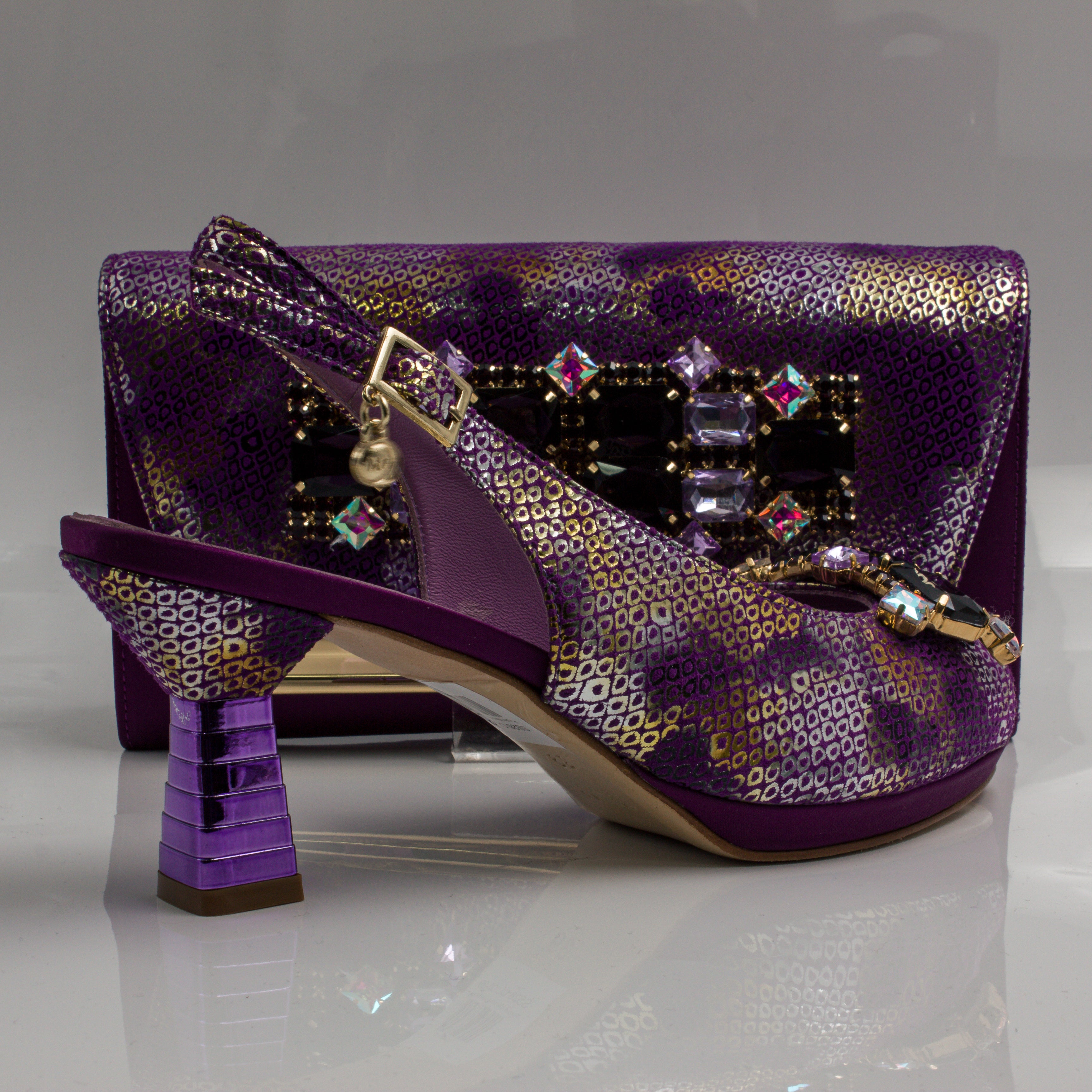 Purple Marcella Jewel Heel Set