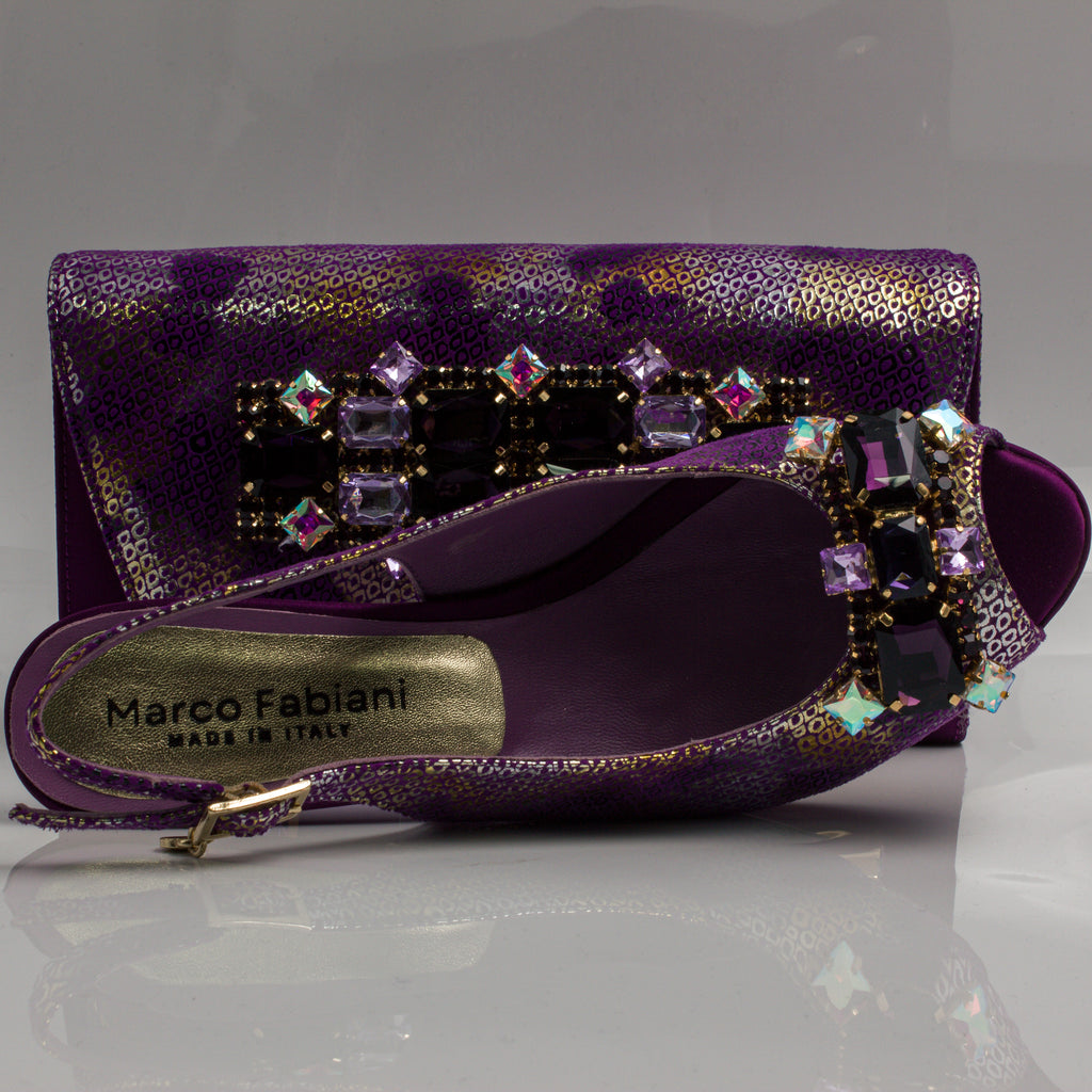 Purple Marcella Jewel Heel Set