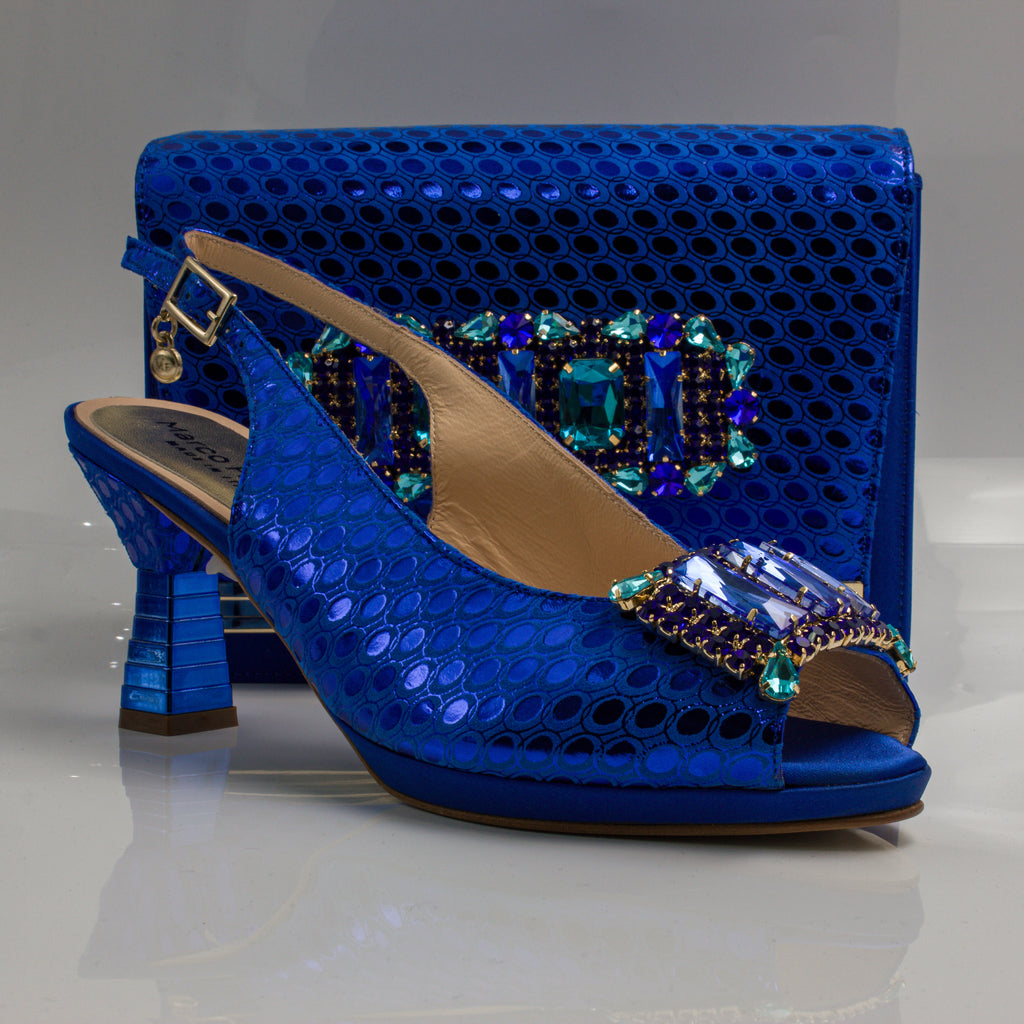 Royal Blue Lorenza Jewel Heel Set