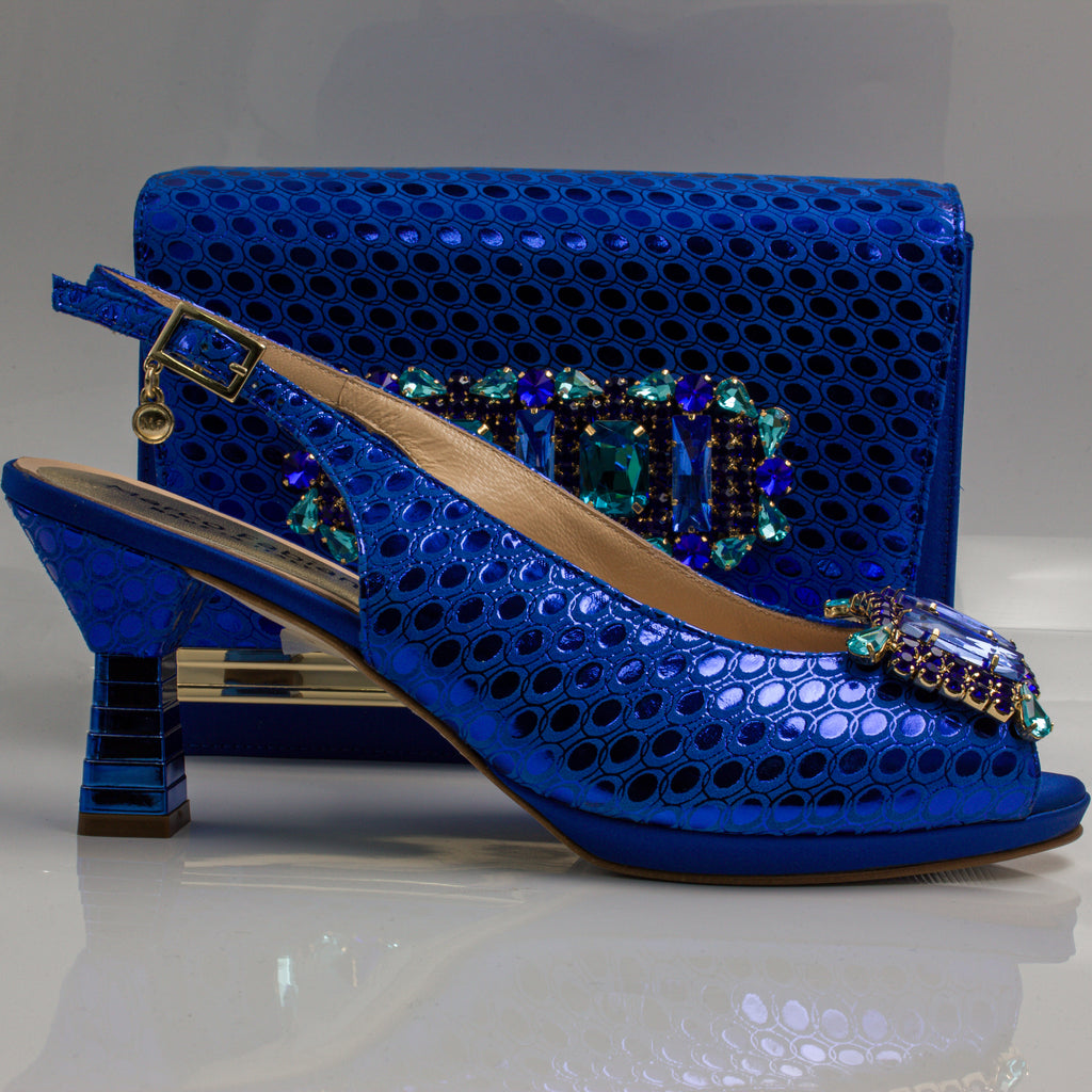Royal Blue Lorenza Jewel Heel Set