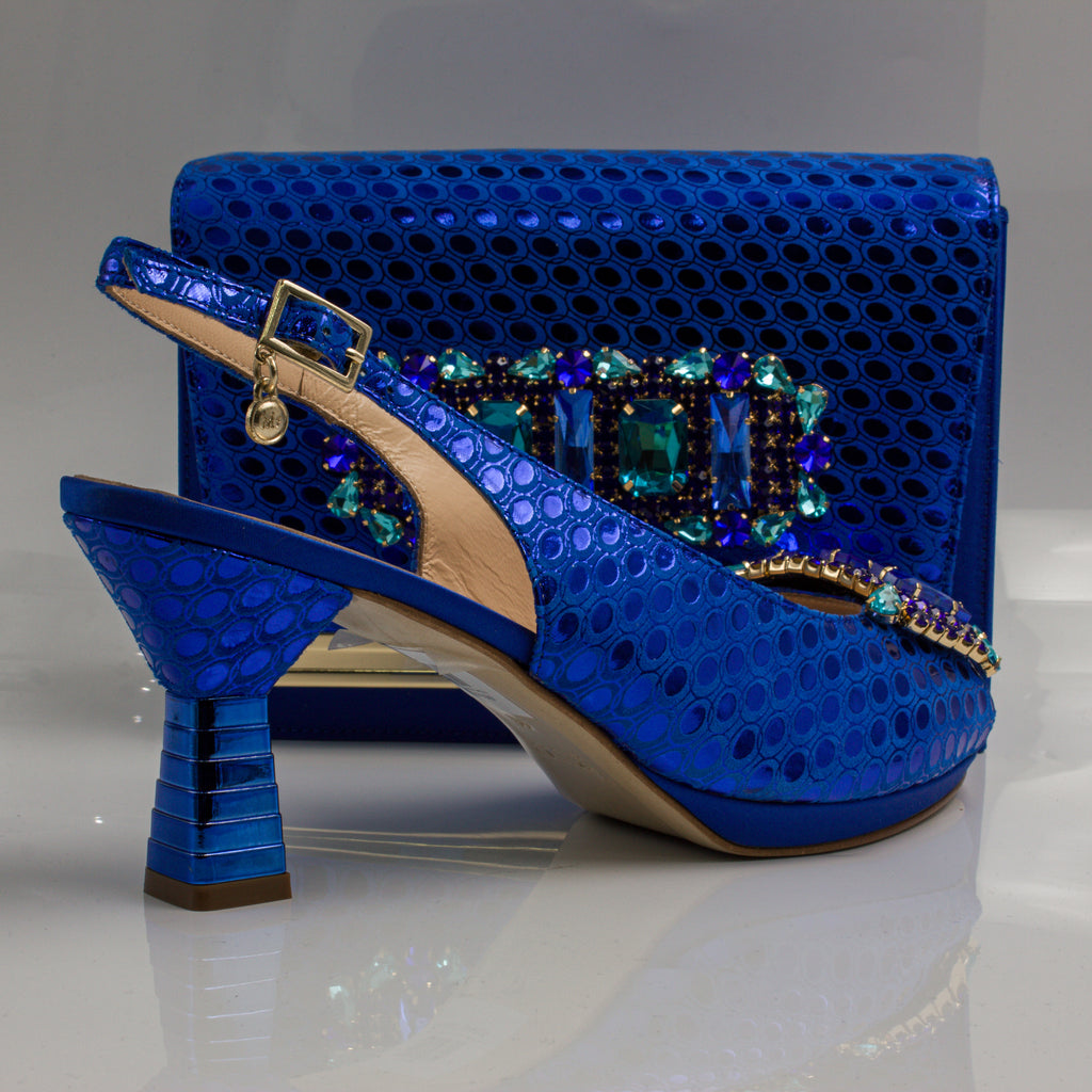 Royal Blue Lorenza Jewel Heel Set