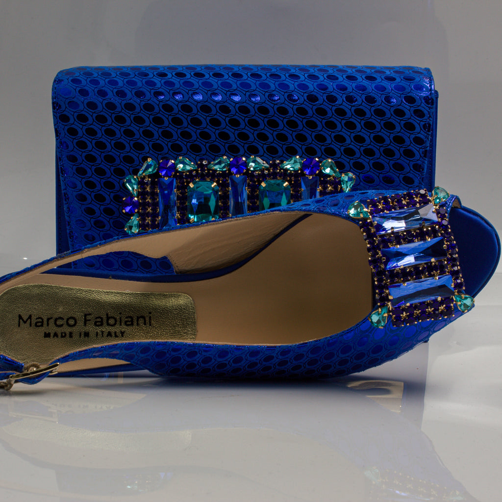 Royal Blue Lorenza Jewel Heel Set