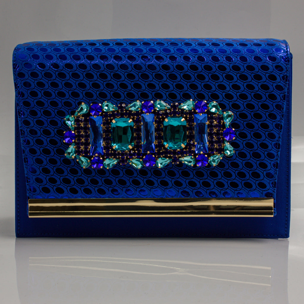 Royal Blue Lorenza Jewel Heel Set
