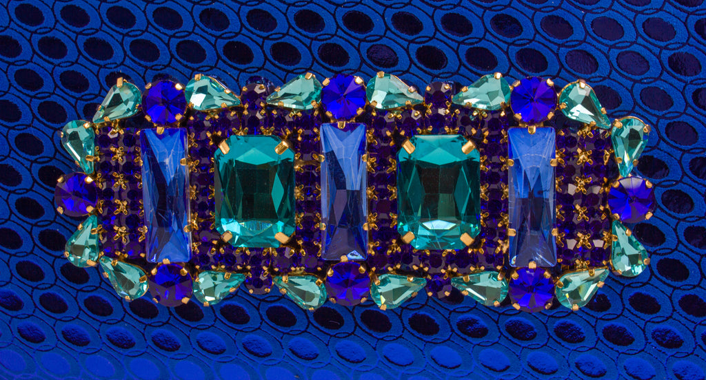 Royal Blue Lorenza Jewel Heel Set