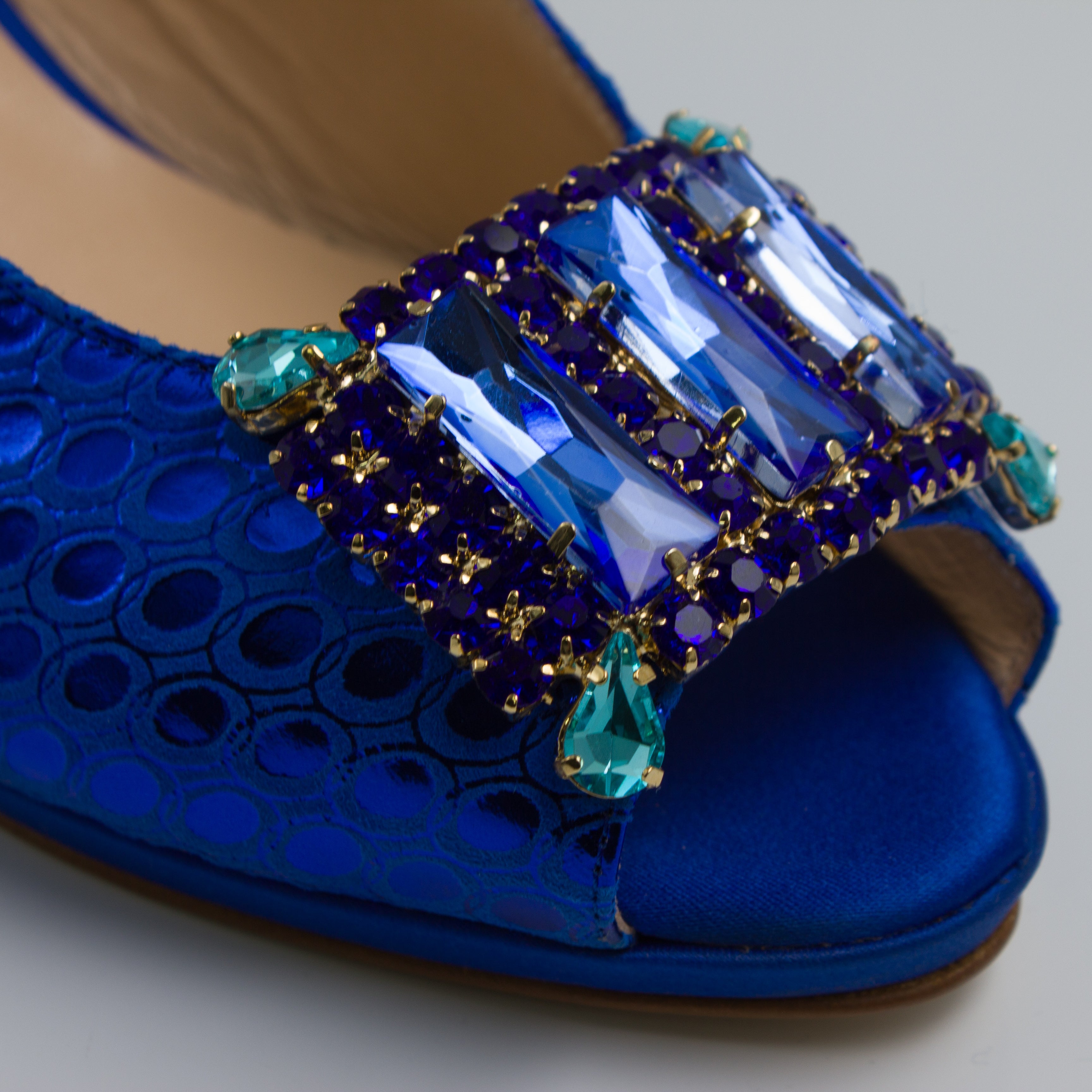 Royal Blue Lorenza Jewel Heel Set