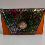 Orange Multi Square Set - Italian Shoe and Bag Set - Classic Shoes London