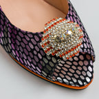Orange Multi Square Set - Italian Shoe and Bag Set - Classic Shoes London