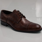 Brown Brogue Cap-Toe Derby Office Shoes - Italian Men's Shoes - Classic Shoes London