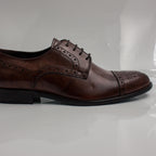 Brown Brogue Cap-Toe Derby Office Shoes - Italian Men's Shoes - Classic Shoes London