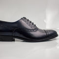 Navy Blue Brogue Cap-Toe Oxfords Office Shoes