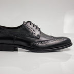 Black Brogue Wingtip Derby Office Shoes - Italian Men's Shoes - Classic Shoes London