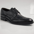 Black Brogue Wingtip Derby Office Shoes - Italian Men's Shoes - Classic Shoes London