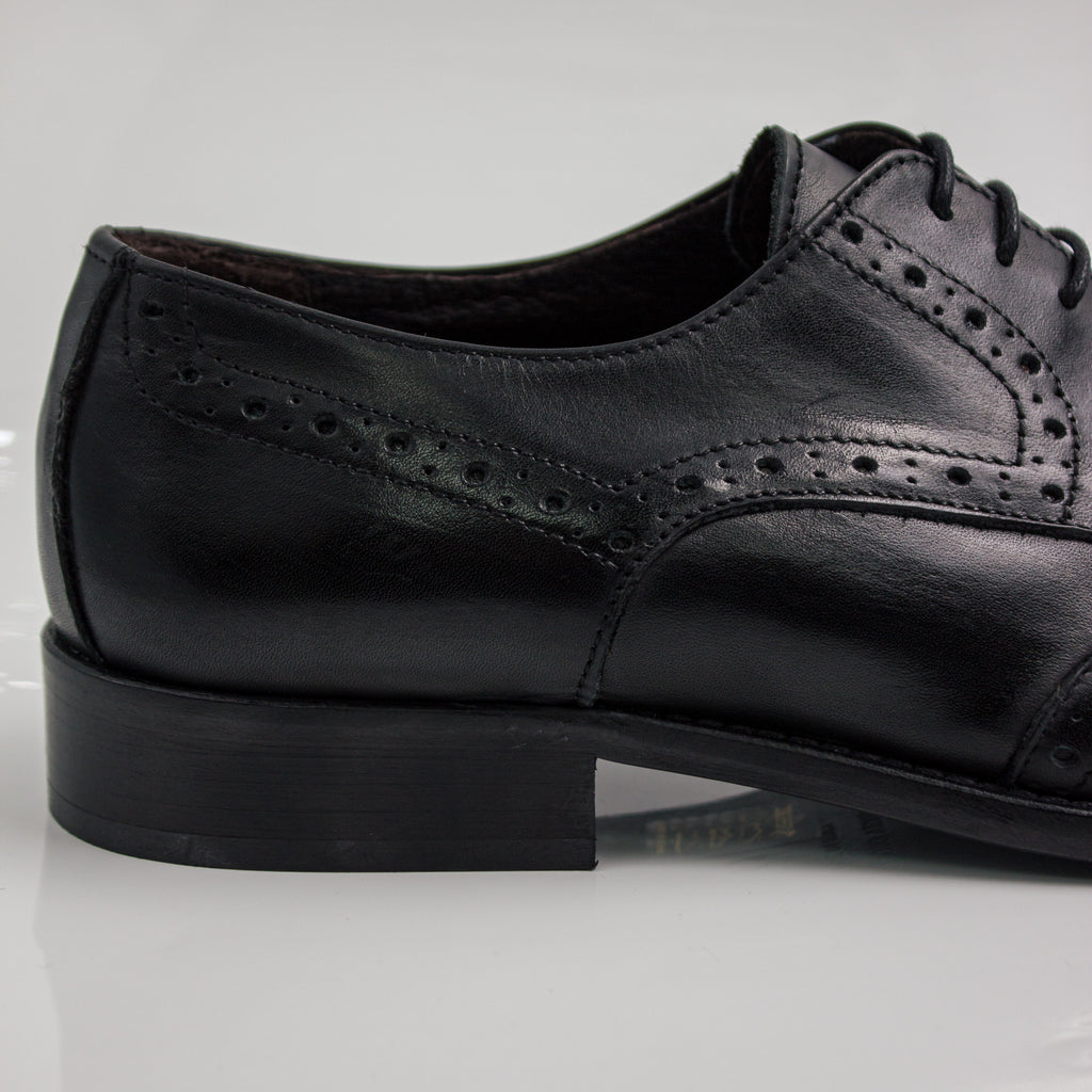 Black Brogue Wingtip Derby Office Shoes