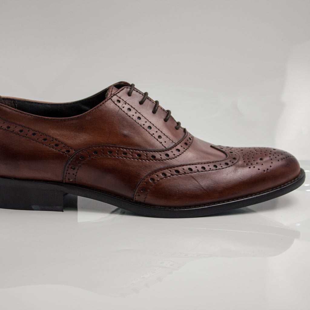 Brown Brogue Wingtip Oxfords Office Shoes