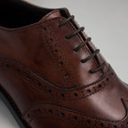 Brown Brogue Wingtip Oxfords Office Shoes - Italian Men's Shoes - Classic Shoes London