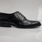 Black Brogue Cap-Toe Oxfords Office Shoes - Italian Men's Shoes - Classic Shoes London