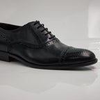 Black Brogue Cap-Toe Oxfords Office Shoes - Italian Men's Shoes - Classic Shoes London