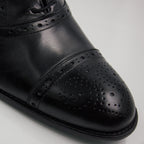 Black Brogue Cap-Toe Oxfords Office Shoes - Italian Men's Shoes - Classic Shoes London